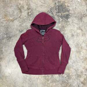 Fox Racing Vintage Women's Sherpa Lined Full Zip Hoodie Maroon